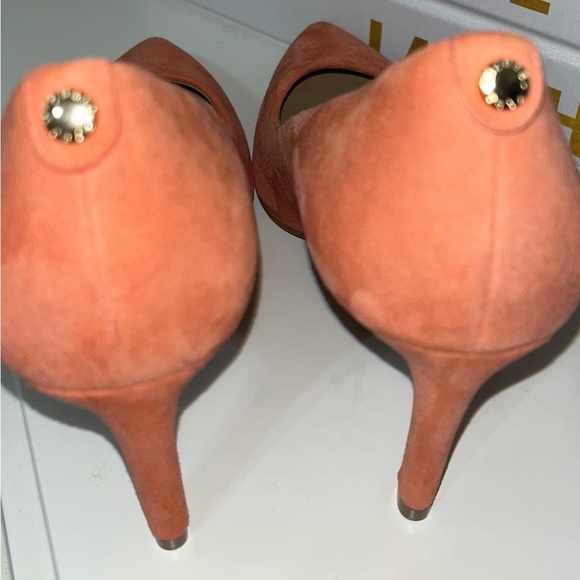 Michael Michael Kors Pink-Grapefruit Suede Shoes SZ 7.5M - Picture 12 of 14